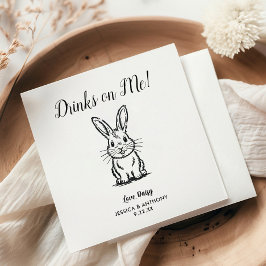Modern Bunny Wedding Cocktail Napkins Servet