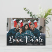 Modern Buon Natale Photo Holiday Card Feestdagenkaart (Staand voorkant)