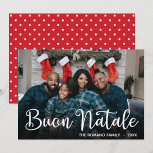 Modern Buon Natale Photo Holiday Card Feestdagenkaart