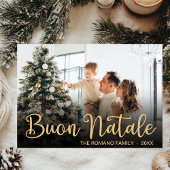 Modern Buon Natale Photo Holiday Card Feestdagenkaart