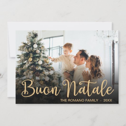Modern Buon Natale Photo Holiday Card Feestdagenkaart (Voorkant)
