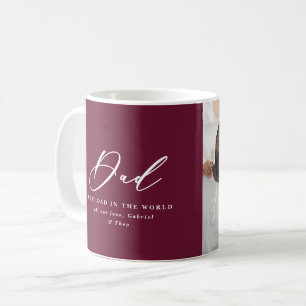 Modern burgundy 2 fotoscript pa Fathers day Koffiemok