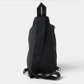 Modern Burgundy and Black Monogram Sling Bag (Achterkant)