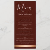 Modern Burgundy and Copper Wedding Menu (Voorkant)