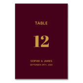 Modern Burgundy and Gold Wedding Kaart (Achterkant)