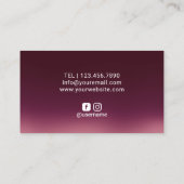Modern Burgundy Black Glitter Beauty Salon Spa Visitekaartje (Achterkant)