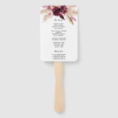Modern Burgundy Blush Pink Floral Handwaaier (Achterkant)