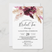 Modern Burgundy Blush Pink Floral Kaart (Voorkant)