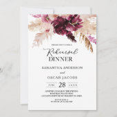 Modern Burgundy Blush Pink Floral Kaart (Voorkant)