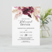 Modern Burgundy Blush Pink Floral Kaart (Staand voorkant)