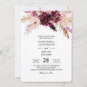 Modern Burgundy Blush Pink Floral Kaart (Voorkant)