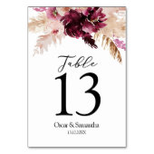 Modern Burgundy Blush Pink Floral Kaart (Voorkant)