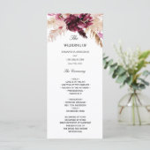 Modern Burgundy Blush Pink Floral Menu (Staand voorkant)
