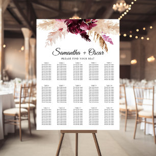 Modern Burgundy Blush Pink Floral Poster