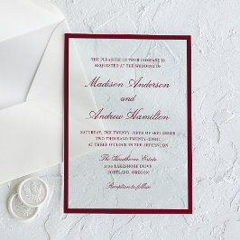 Modern Burgundy Border Wedding Acryl Uitnodigingen