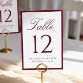 Modern Burgundy Border Wedding Kaart