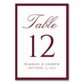 Modern Burgundy Border Wedding Kaart (Voorkant)