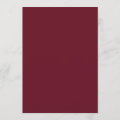 Modern Burgundy Border Wedding Menu (Achterkant)