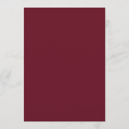 Modern Burgundy Border Wedding Menu (Achterkant)