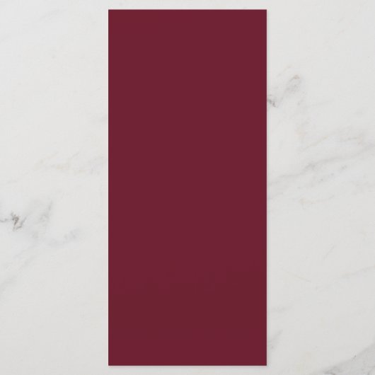 Modern Burgundy Border Wedding Menu (Achterkant)