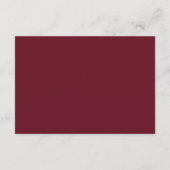 Modern Burgundy Border Wedding Reception Informatiekaartje (Achterkant)