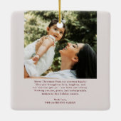 Modern Burgundy Bow Merry Christmas Photo Keramisch Ornament (Achterkant)