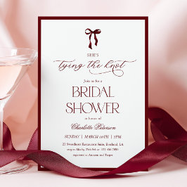 Modern Burgundy Bridal Shower Invitation Kaart