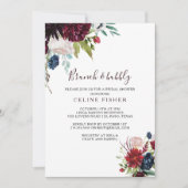 Modern Burgundy Brunch & Bubble Vrijgezellenfeest Kaart (Voorkant)