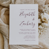 Modern Burgundy Calligraphy Wedding Kaart