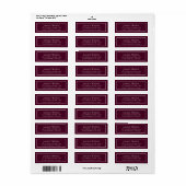 Modern Burgundy Cream Etiket (Full Sheet)