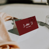 Modern Burgundy Cream Unique Wedding Place Cards Kaart