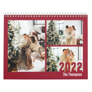 Modern Burgundy Custom Creëer je eigen foto Kalender