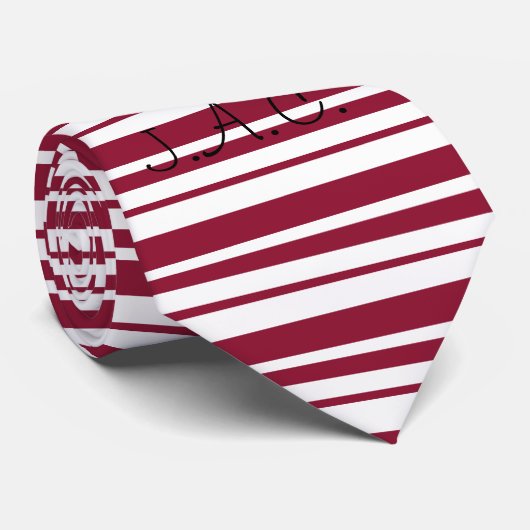 Modern Burgundy en White Stropdas (Opgerold)