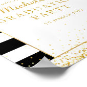 Modern Burgundy floral afstuderen welkomstteken Poster (Hoek)