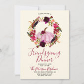 Modern Burgundy Floral Friendsgiving Kaart (Voorkant)
