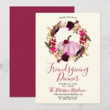 Modern Burgundy Floral Friendsgiving