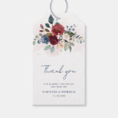Modern Burgundy Floral Greenery Wedding Cadeaulabel (Voorkant)