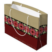 Modern Burgundy Floral Groot Cadeauzakje (Achterkant Gekanteld)