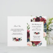 Modern Burgundy Floral vouwde het programma (Staand voorkant)
