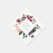 Modern Burgundy Floral Wedding Paper Servet (Hoek)