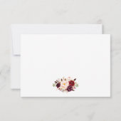 Modern Burgundy Floral Wedding RSVP Kaartje (Achterkant)