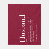 Modern Burgundy Fun Husband Definition Fleece Deken (Voorkant)