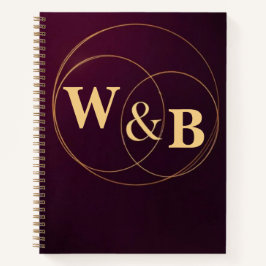 Modern Burgundy Geometric Frame Cover Notitieboek