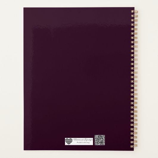 Modern Burgundy Geometric Frame Planner (Achterkant)
