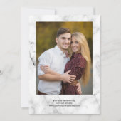 Modern Burgundy Gold Agate Marble Photo Wedding Kaart (Achterkant)