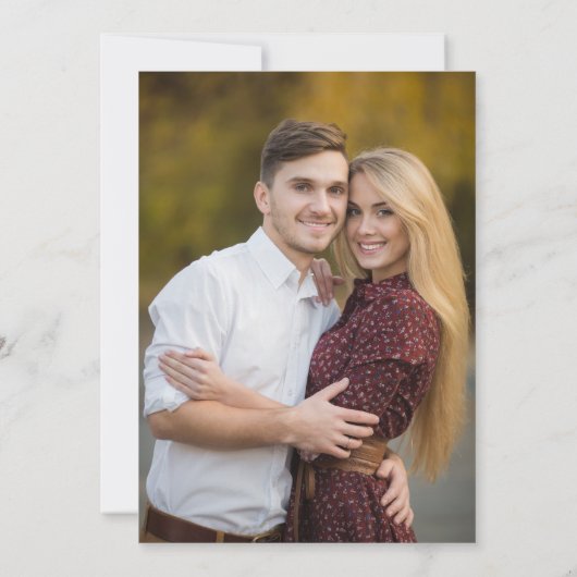 Modern Burgundy Gold Agate Marble Photo Wedding Kaart (Achterkant)