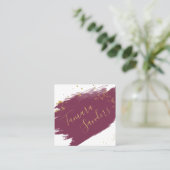 Modern Burgundy Gold Paint Strokes - Visitekaartje (Staand voorkant)