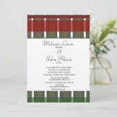 Modern Burgundy Green White Kraft Wedding Kaart (Staand voorkant)