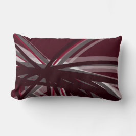 Modern Burgundy & Grey Abstract Ribbons Kussen