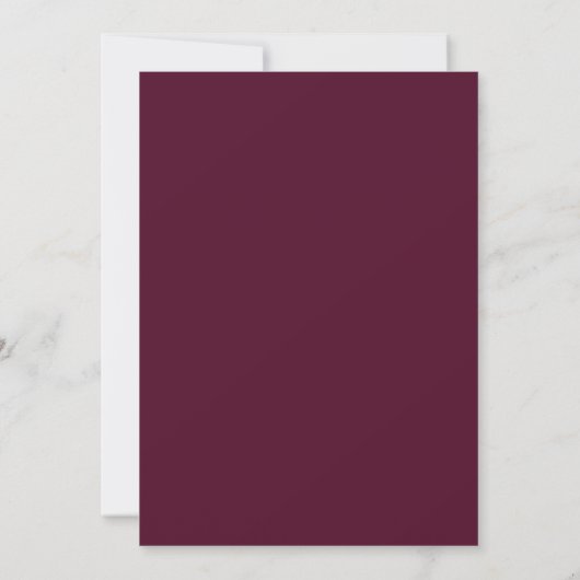 Modern Burgundy Line Art Floral Wedding Kaart (Achterkant)